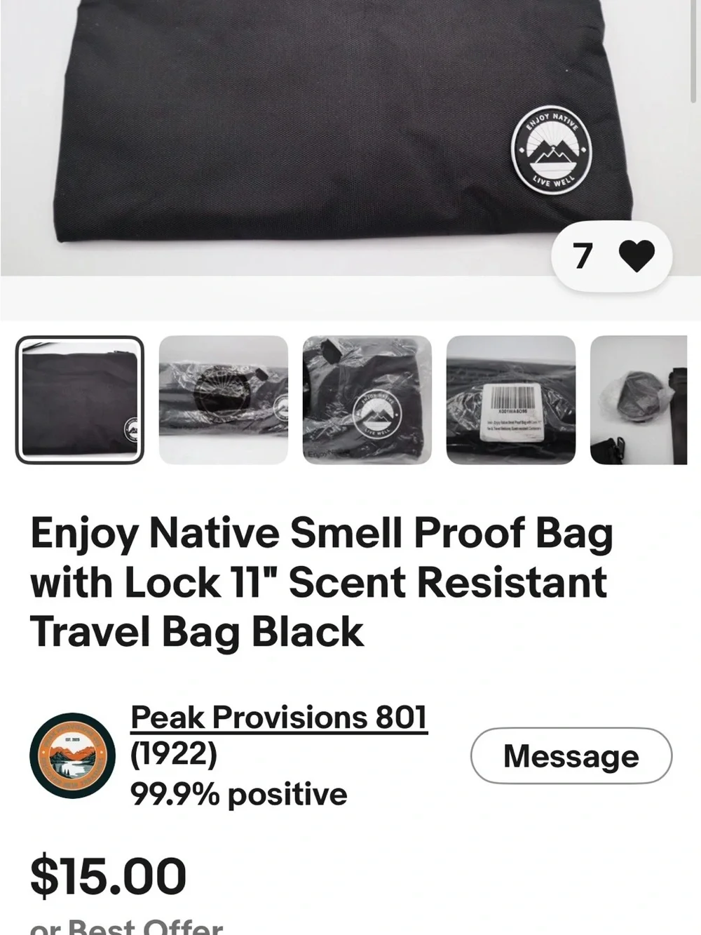 Brand new🎉 Enjoy Native Smell Proof Travel Bag with Lock - Black